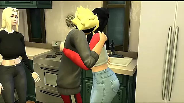 Boruto & Sarada Tempt Milfy Tsunade for a Threesome in Naruto Hentai