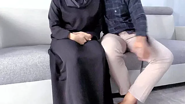 Hijab Girl Fucked Hard by Boyfriend in Living Room - Big Tits Asian Teen Moans & Cums