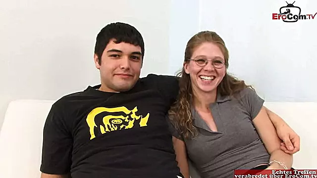 Skinny Blonde Wife with Glasses Takes BBC in Front of Cuckold Husband