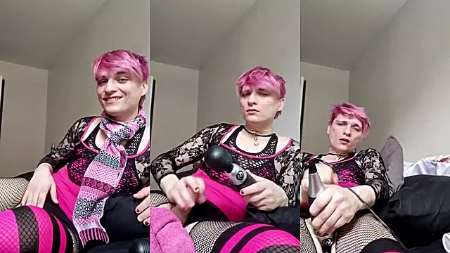 Pink Tgirl Catgirl Ass Destroyed by Bad Dragon Cum Gush Interrupted