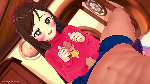 Hot Anime Angel Mahiru Shiina Fucks Bald Man for Intense Orgasm Fest