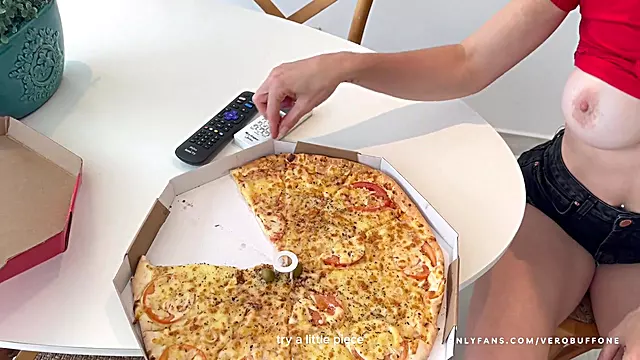 Pizza delivery slut gets fucked hard so she doesn't lose her job