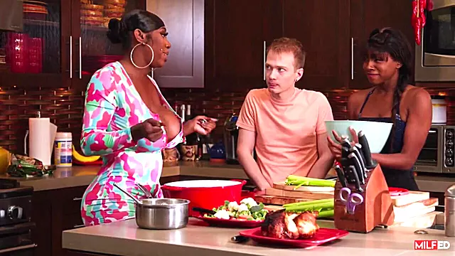 Ebony Milf With Big Juggs Seduces Skinny Shy Teen 18+ Boy