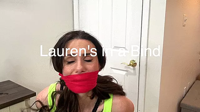 Lauren Sophia In: Lauren's in a Bind Rope Bondage Chair Tied Gagged