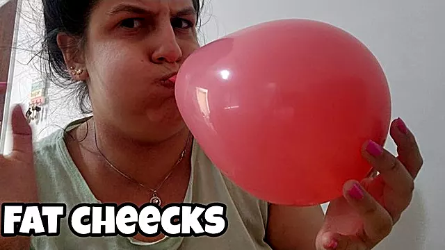 Chubby Face Girl Inflating Balloons My Puffy Cheeks Get Massive & Ready to Burst