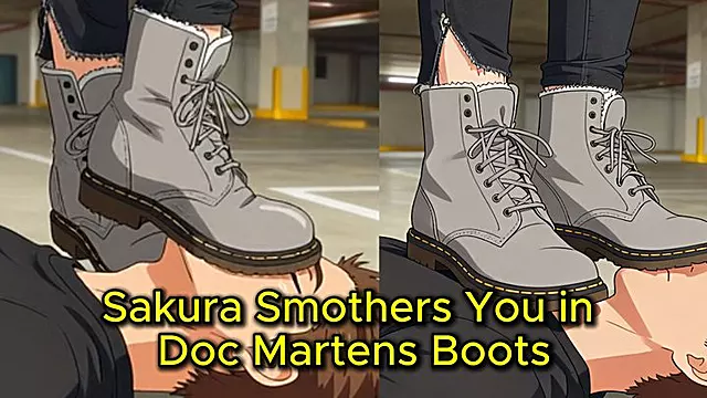 Face & Throat Trample in Doc Martens - Sakura Grinds You Flat in a Parking Lot - A