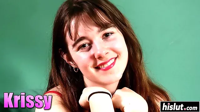 Solo horny Krissy plays with her hairy teen twat