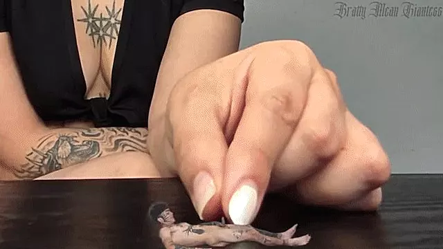Sexy Giantess captured tiny man to suck his cock and jerk off domination