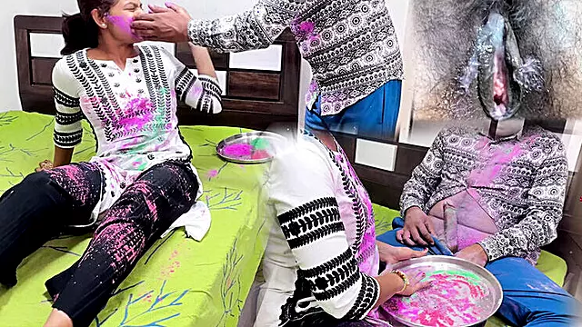 Holi Sex Party: Komal's Hot Sister Gets Fucked Hard in Desi Village Orgy