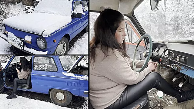 Irene trying to start her ZAZ-968, then revs it