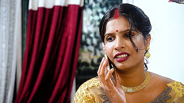 Desi Mallu Bhabhi Threesome Sex with Her Local Two Debar When She Was Alone at Home