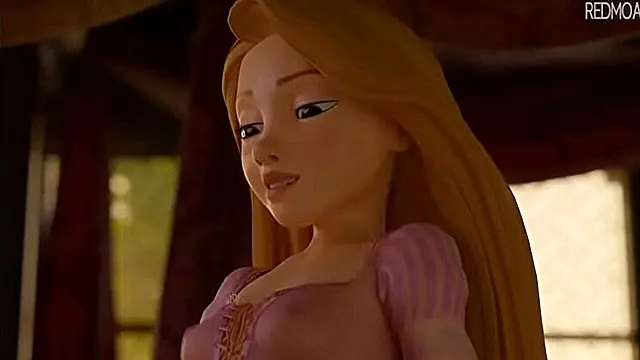 Hentai Rapunzel gets cummed on hard