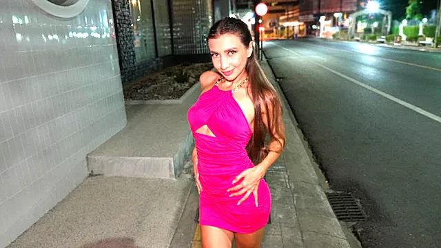4K Hotel Cum Swallow with Red Dress Girl