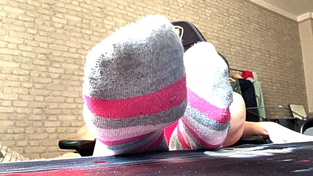 Socks off and tease with soles!