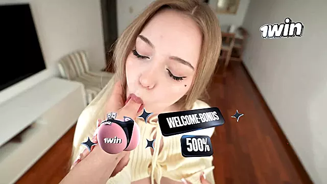 My steamy ash-blonde roomy teases me with her perfect boobs and deep-throats my salami - special oral pleasure POV!