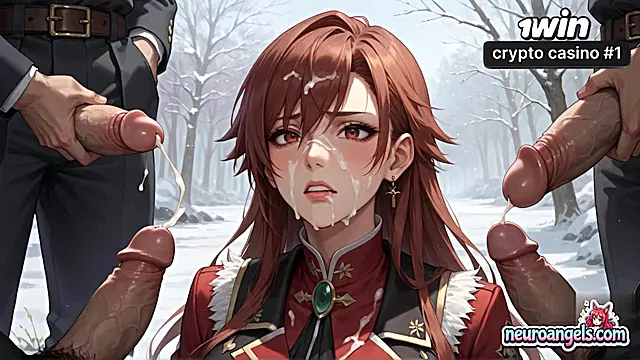 Snowy Whipping Bliss: Red Uniform Sensation