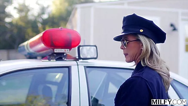 MILFY Hot Officer teaches bad boy a lesson