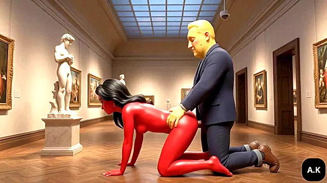 Art Gallery Cheating wife Moranguete takes her lover Batatudo s anal Caught at the Exhibition? Married Moranguete gets eaten by Batatudo behind the