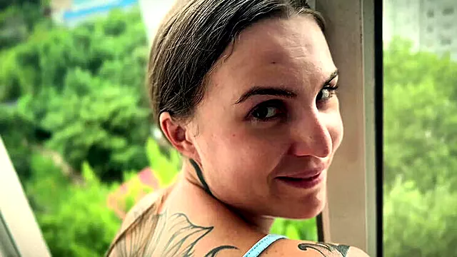 Amaz1s Tempting Russian MILF Seduced in Window POV - Cum on Her Back Doggy Style