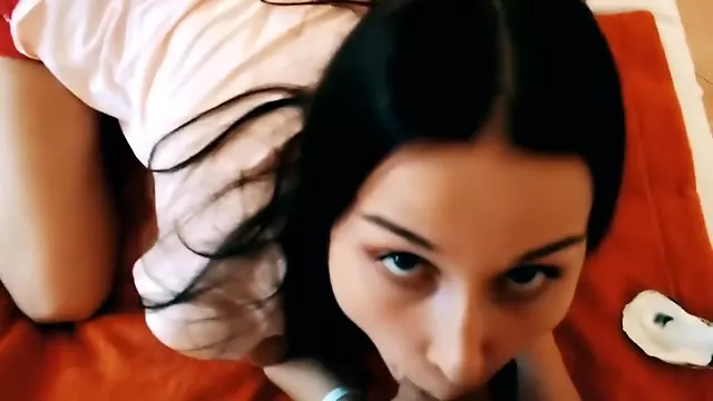 Hot girl drinks Cum from oyster shell
