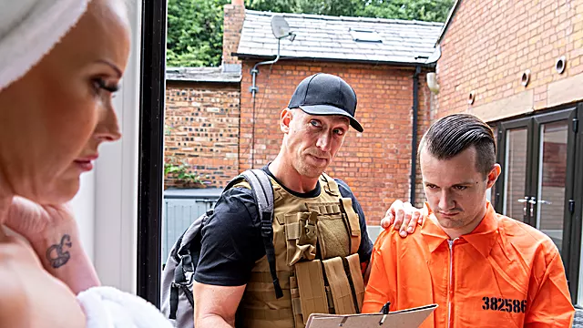 Fucking a prisoner while his parole officer watches