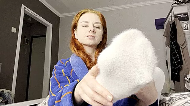 Socks tease, remove socks, feet sniffing!