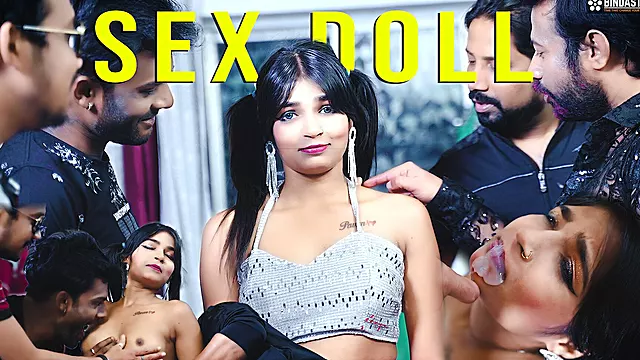 Desi Cute Sex Doll Had Gangbang Sex and Multiple Cumshots on Her Face ( Hindi Audio )