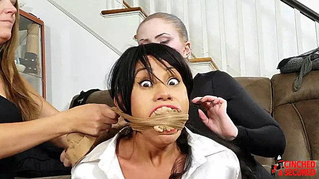 Sahrye - Lady Burglars Bind Me With My Own Pantyhose! (MP4 Format)