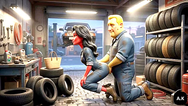 Mechanic Girlfriend Cheating: Moranguete takes her lover Batatudo s anal at the shop Mechanic Moranguete cheats on her boyfriend with Batatudo s big