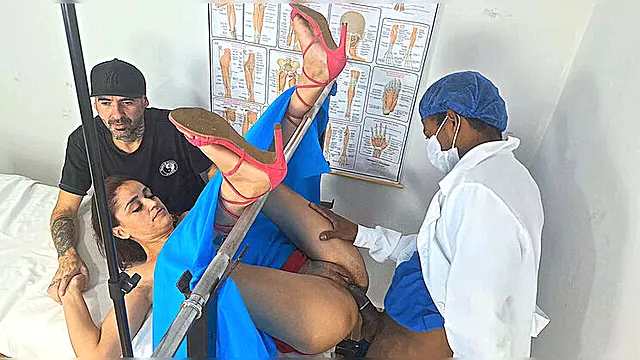 Hot redhead teen gets fucked hard by black doctor in gyno exam - cheating wife cuckold interracial