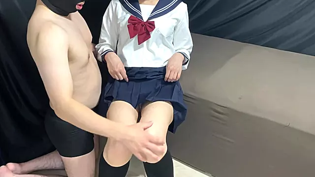 The tall schoolgirl couldn't take her eyes off the big dick.