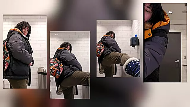 Farting Peeing And Spitting In The Stinky Dirty Public Bathroom