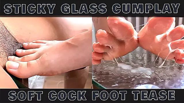 Sticky Glass Table Cumplay 1 - Riri Lunara Teases His Soft Dick Cock and Gets a Double Jack Cumload