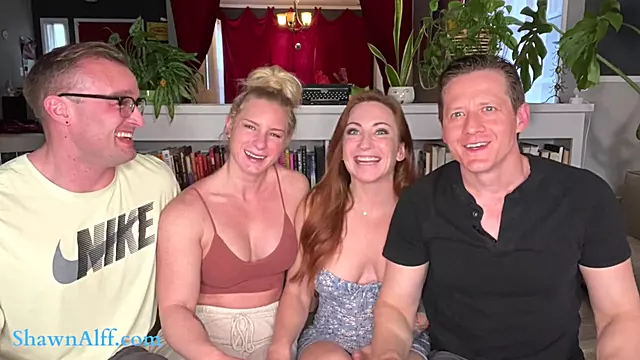 Couple swap and double facial for muscle mommies