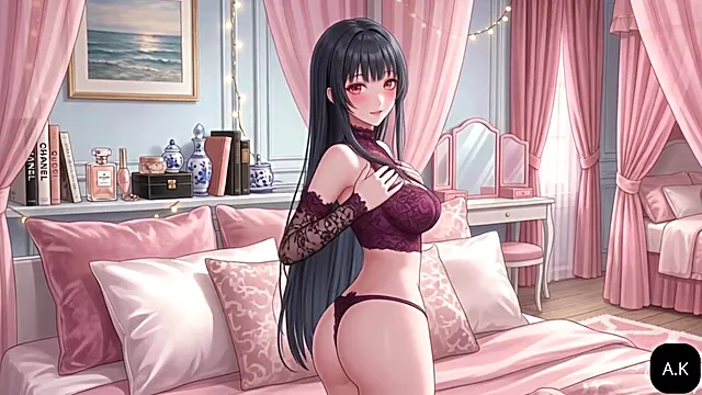 Akira s Sensual Anime Whispers Sensual Phrase in Living Room Then Has Passionate Sex Moaning Loudly and Begging for More Hentai