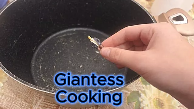 Giantess Stepsister cooks and fries tiny stepbrother for misbehaving and eats him but he's too chewy