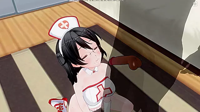 Petite anime nurse sucks off patient in 3D cartoon porn