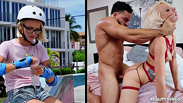 Blonde Muschi, Dessous Blowjob, Im Freien, Beschnittene Pussy, Grünes Shirt, Auf Den Arsch Wichsen