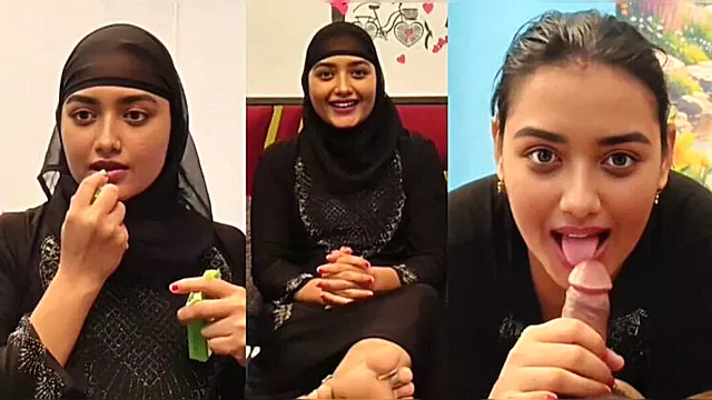 Desi Bhabi Muslim Girl Blowjob and Handjob with Boyfriend - Homemade Indian Village Sex