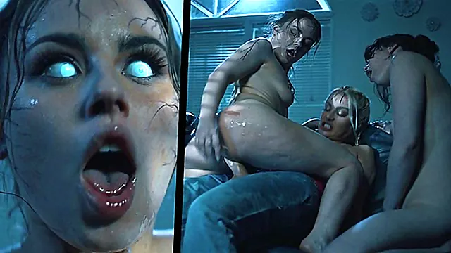 Raid Turns Into Steamy Futa Threesome With Lesbiens and Shemale Bliss