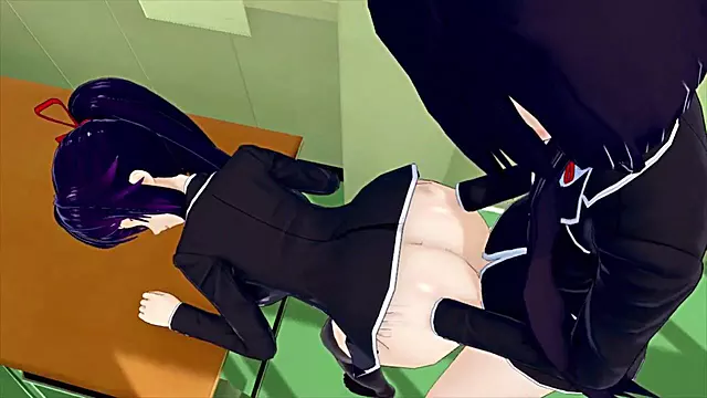 Kurumi X Tohka Futa Rough Threesome 3D Hentai Raw