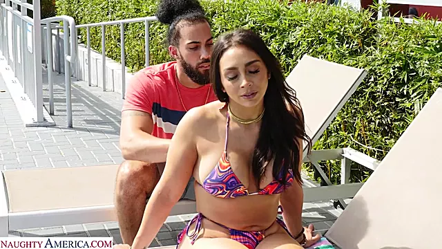 Busty Latina Takes Neighbors Big Black Cock In Her Ass After Day At The Pool With Lilly Hall And James Angel