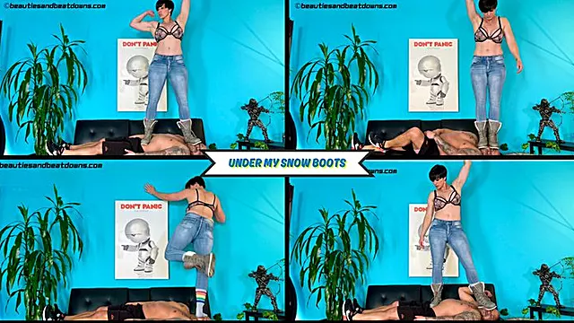 Støvler Foot, Boots Dominans, Femdom Dominans, Feet Dominans, Femdom Kvindelig, Kvindlig Muskel Dominans