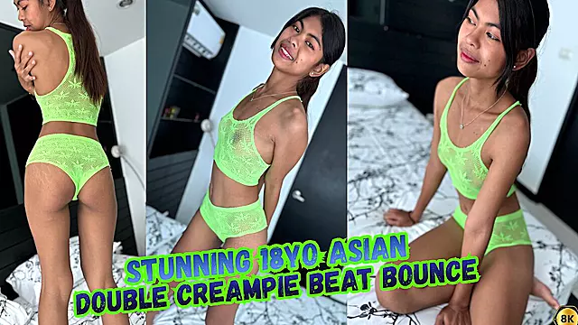 Stunning 18yo Asian Double Creampie Pmv