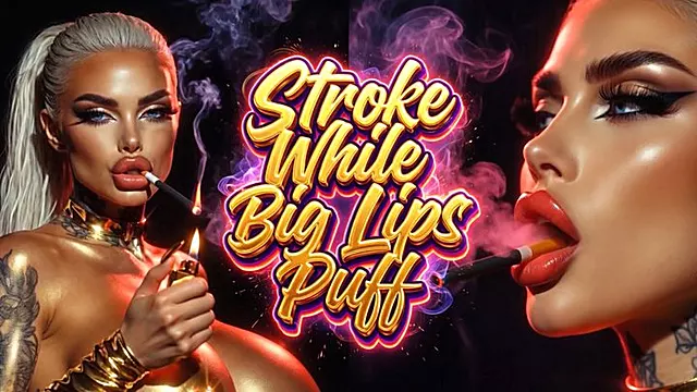 Stroke While Big Lips Puff