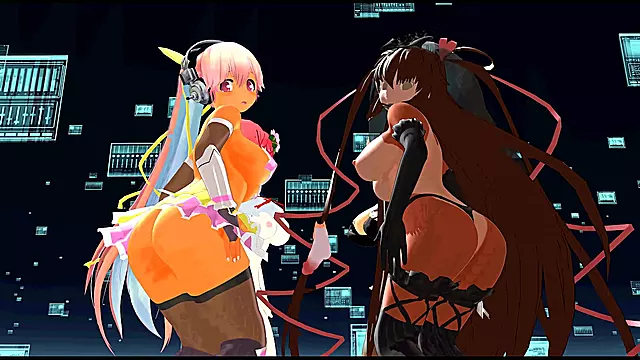 Four Anime Girls Sing & Strip Seductively for Erotic Dance Show
