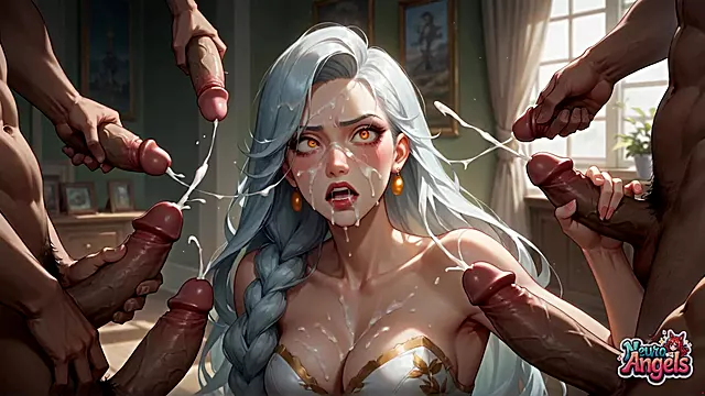 The Naughtiest White-haired Gal with the Best Man Chowder Blast in a Gang-bang - XXX Porn!