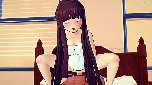Horny Anime Fern Seduces With Just A Towel On For Uncensored Hentai Fun