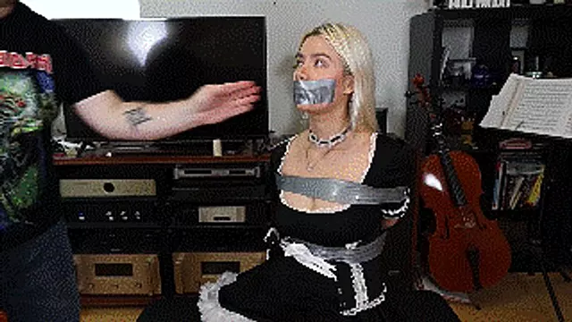 Gefesselt, Retro Gefesselt, Bondage Fetisch, Vintage Französisch, Vintage Zimmermädchen, Fetischlady